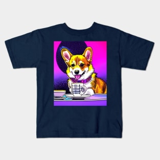 Corgi And Coffee Kids T-Shirt